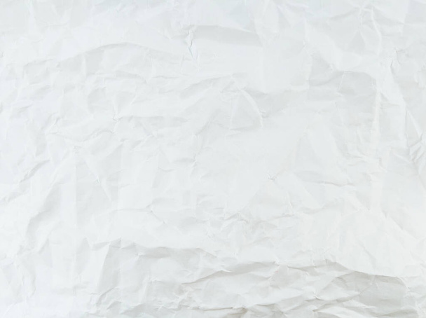 Textura de hoja de papel blanco arrugado con espacio vacío. - Foto, Imagen