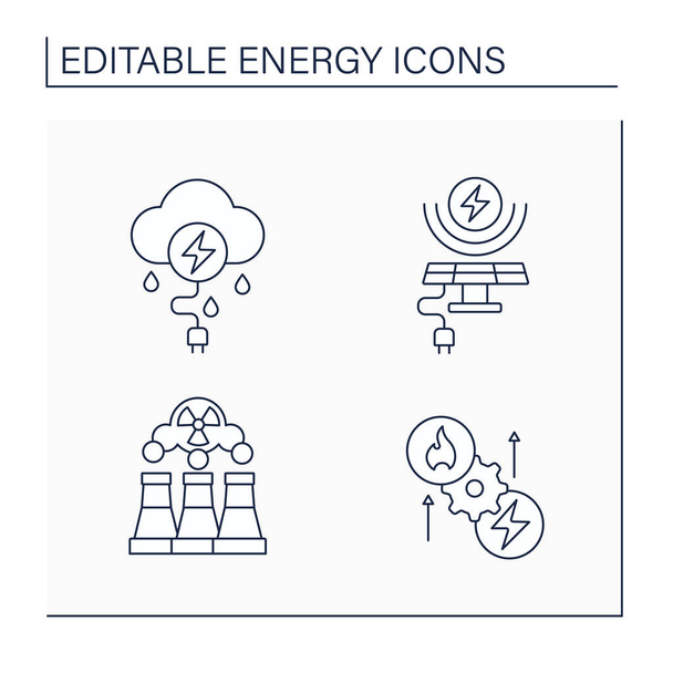 Energiavonal ikonok beállítva - Vektor, kép