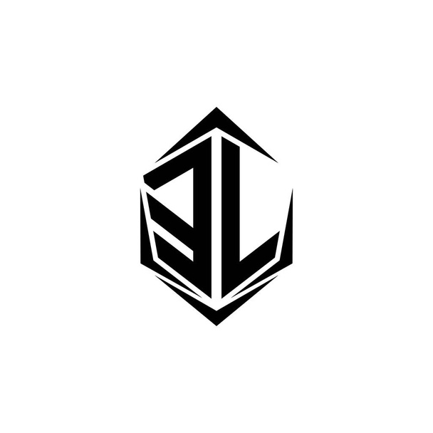 Initial EL logo design, Initial EL logo design with Shield style, Logo business branding. - Vector, Image