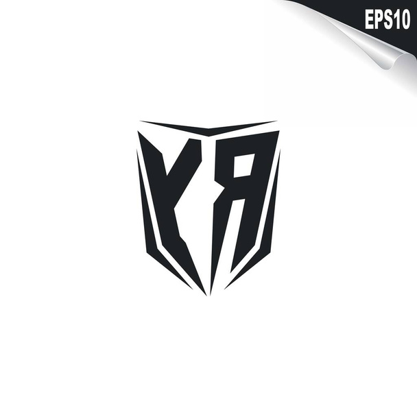 Počáteční design loga YR se stylem Shield, obchodní značka Logo. - Vektor, obrázek