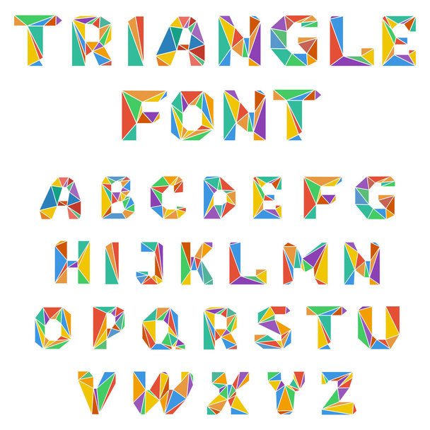 Mosaic triangular alphabet - ベクター画像