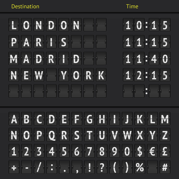 analoge luchthaven scorebord - Vector, afbeelding