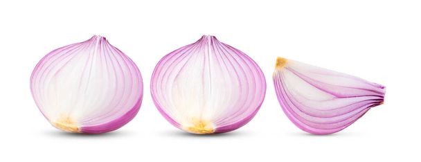  sliced red onion isolated on white background - Fotó, kép