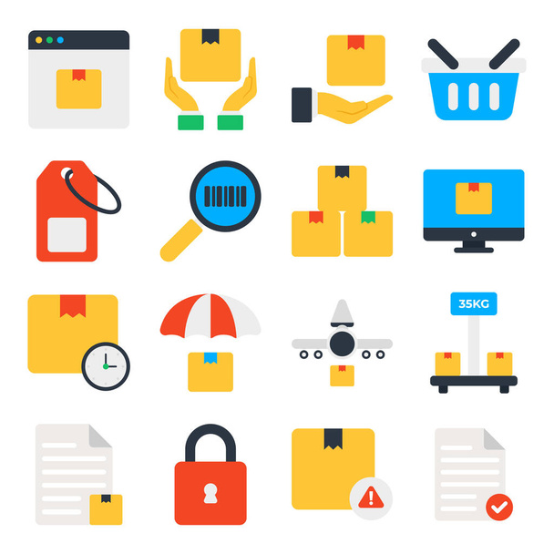 Pack of Delivery Flat Icons  - Vector, Image