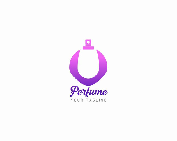 Initial Letter U Parfüm Logo Design kann als Zeichen, Symbol oder Symbol verwendet werden, vollschichtiger Vektor und einfach zu bearbeiten und Größe und Farbe anpassen, kompatibel mit fast Illustrator-Version - Vektor, Bild