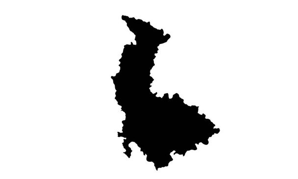 silhouette map of the city of Olomouc in czech - Vector, Image