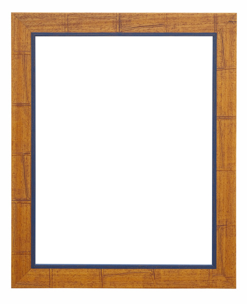 houten foto frame oranje en blauw - Foto, afbeelding