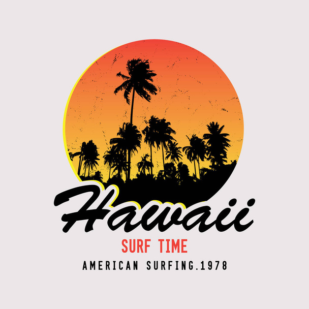Tipografía ilustrativa de Hawaii. perfecto para el diseño de la camiseta - Vector, imagen