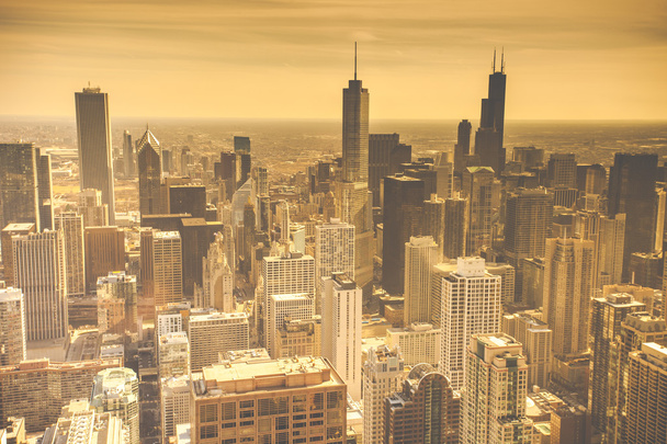 Chicago Skyline letecký pohled - Fotografie, Obrázek
