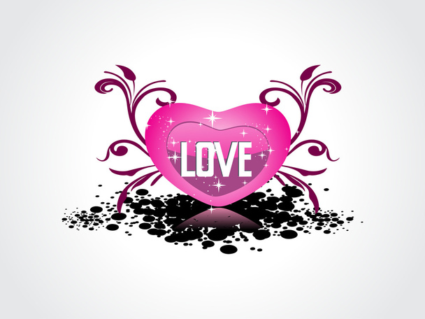 grungy background with isolated pink heart - Vecteur, image