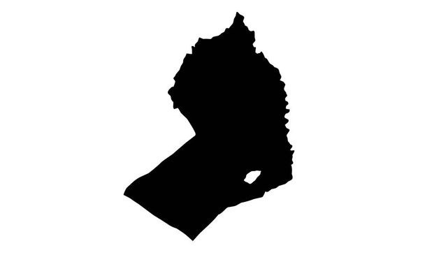 DAMANHUR  map silhouette on white background - Vetor, Imagem