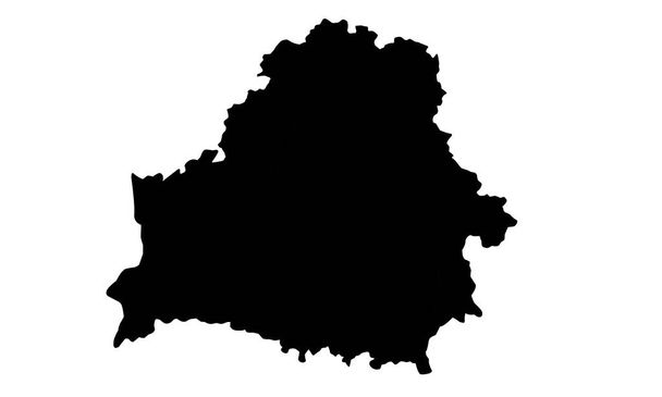 Силует на карті Білорусі в Європі - Вектор, зображення