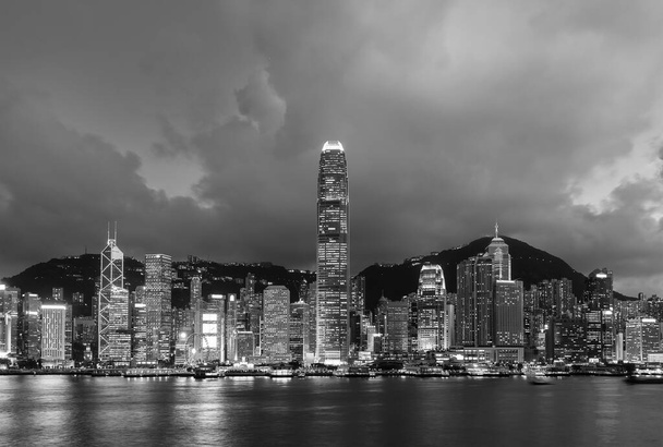 Port de Victoria de la ville de Hong Kong au crépuscule - Photo, image