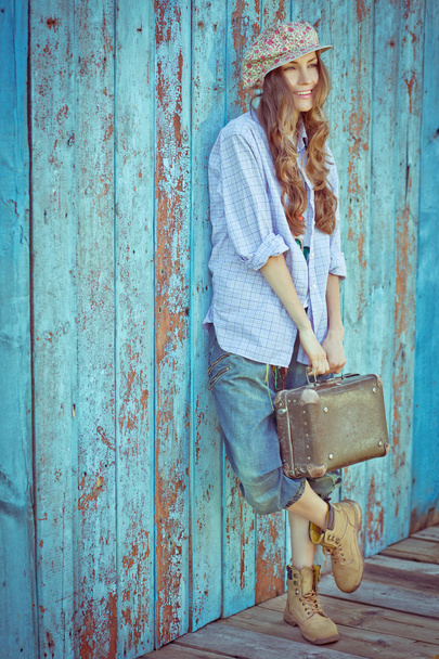Hipster style girl - Foto, Imagem