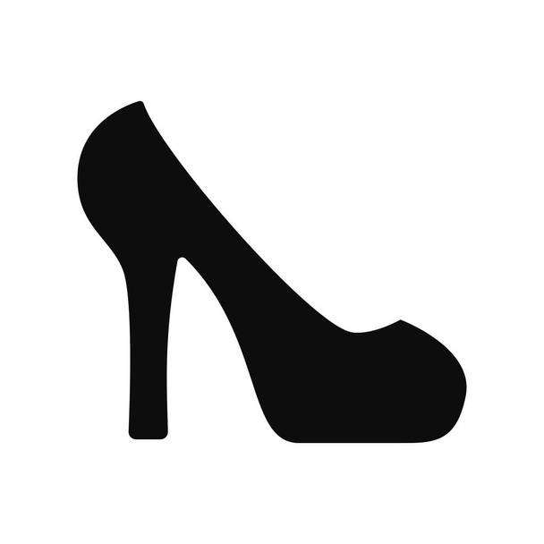 High heel shoe sexy black silhouette icon vector symbol isolated - Vector, Image