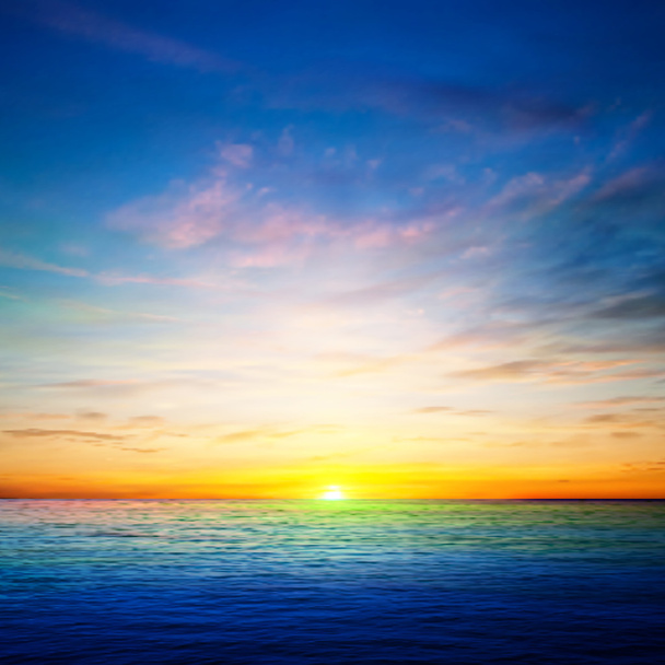 abstract spring background with ocean sunrise - Vector, Image