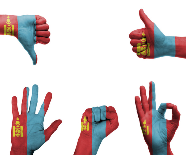 Рука с флагом Монголии
 - Фото, изображение