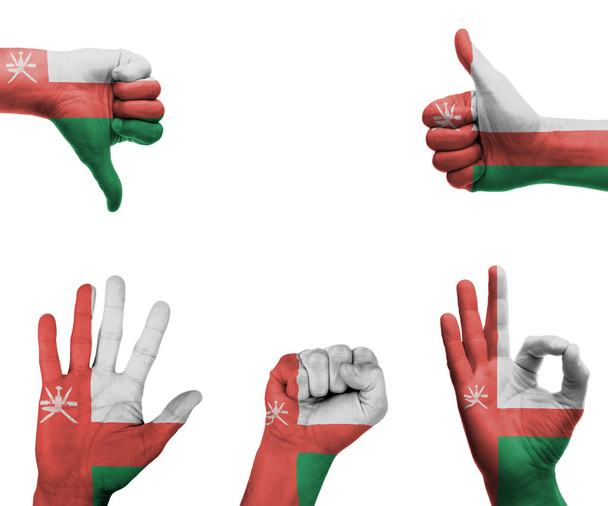 Hand set with the flag of Oman - Photo, Image