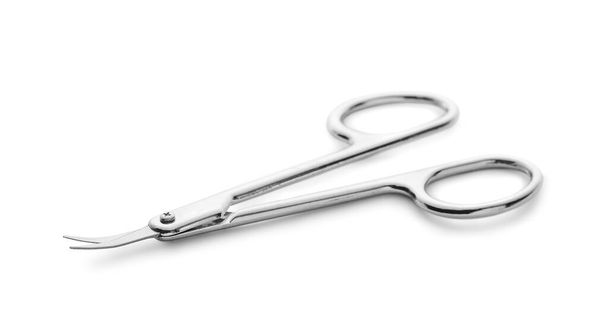 Small  nail scissors isolated on white - Foto, Imagen