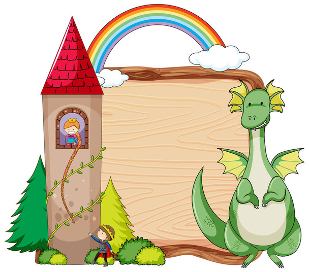 Fairy tale banner template illustration - Vector, Image