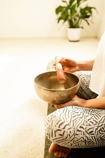 yoga singing bowl for meditation, relation or sound healing - Photo, Image