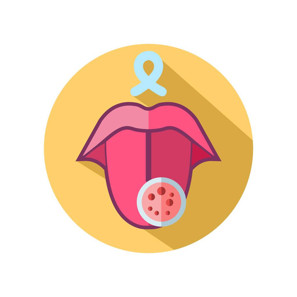 Tongue Cancer Infographic Element Flat Icon Illustration/Tongue Cancer Infographic Element Flat Icon Illustration - Vector, Image