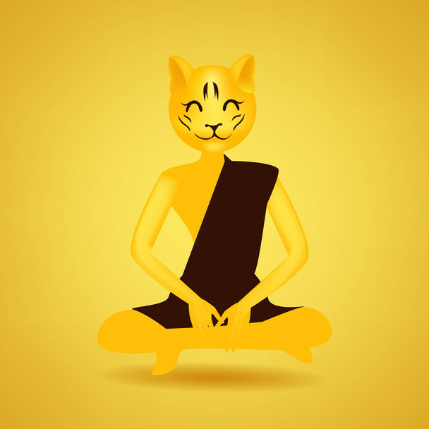Ilustración del vector emoji. Emociones del icono del tigre. Símbolo emoticono aislado sobre fondo amarillo. Icono emote red social - Vector, imagen