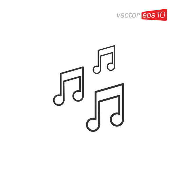 Muzieknoten en Melody Icon Design Vector - Vector, afbeelding