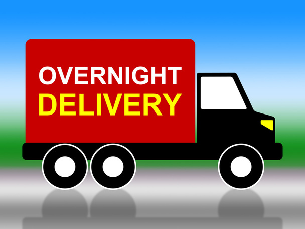 Delivery Overnight Represents Next Day And Transportation - Photo, Image
