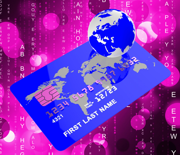 kredi kartı anlamına gelir dünya küreselleşmesi ve küresel - Fotoğraf, Görsel