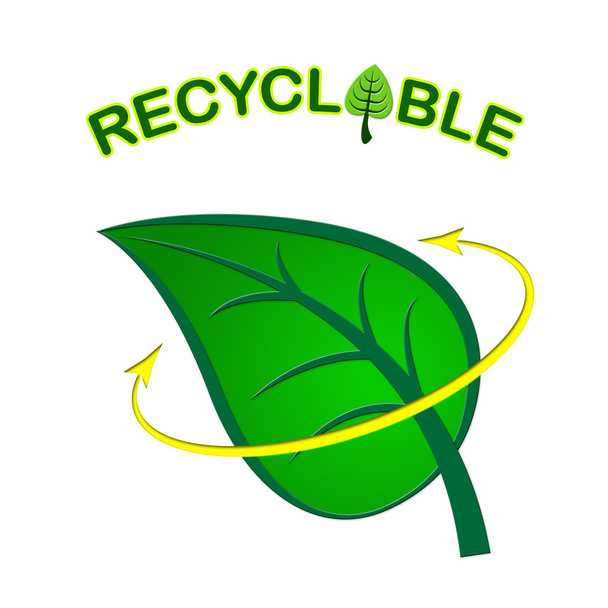 Recyclable Leaf Indicates Earth Friendly And Eco - Photo, Image