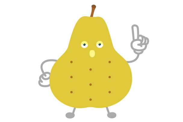 Vector illustration of a simple and cute pear character to point - Vector, Image