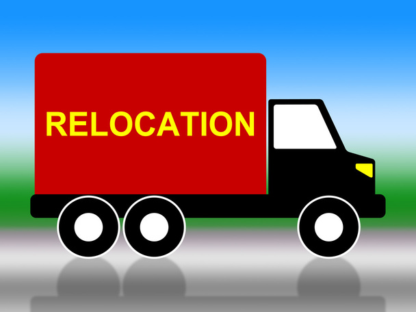 Camión de reubicación significa cambio de residencia y carga
 - Foto, Imagen