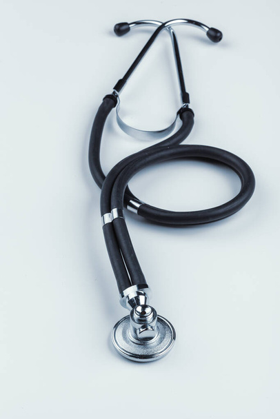 stethoscope on white background close up - Foto, Imagem