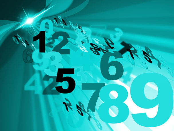 Background Numbers Shows Template Counting And Digits - 写真・画像