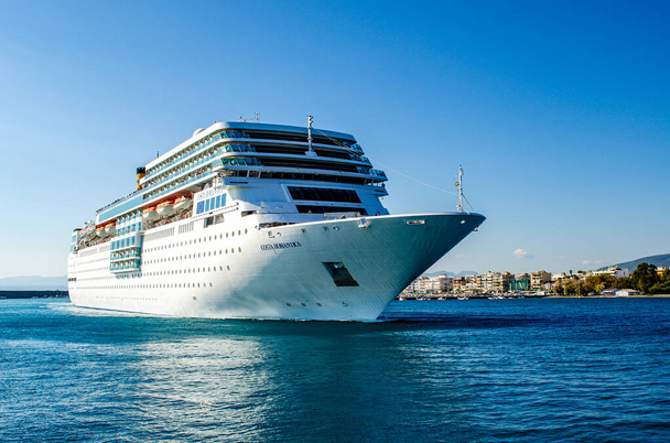 Costa neoRomantica Cruise ship leaving the port of Kalamata city, Messenia, Greece. - Photo, Image