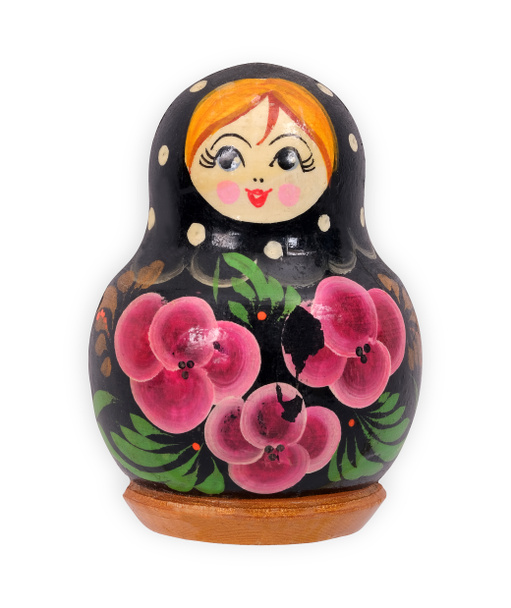 Souvenir (magnet) from Russia in the form of doll isolated on white background. Design element with clipping path - Photo, image