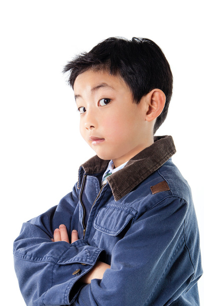 asijské boy v modré sako pózuje - Fotografie, Obrázek