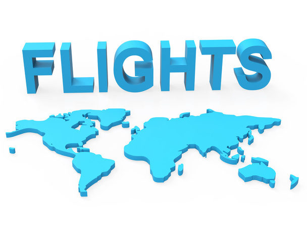 World Flights Shows Plane Transport And Worldly - Zdjęcie, obraz