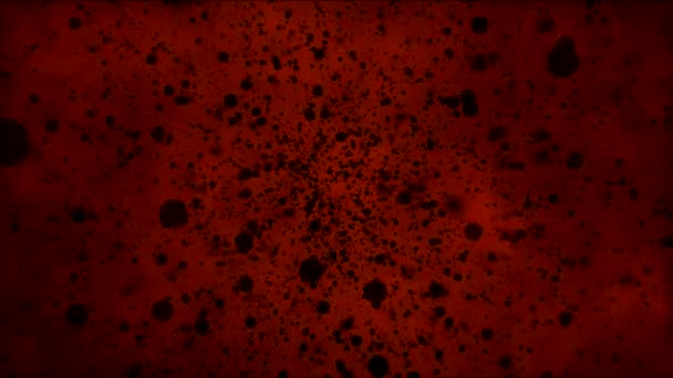 Fahrt durch schwarze Teilchen - Schleife rot - Filmmaterial, Video