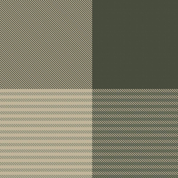 Green Asymmetric Plaid texturiertes nahtloses Muster, geeignet für Modetextilien und Grafiken - Vektor, Bild