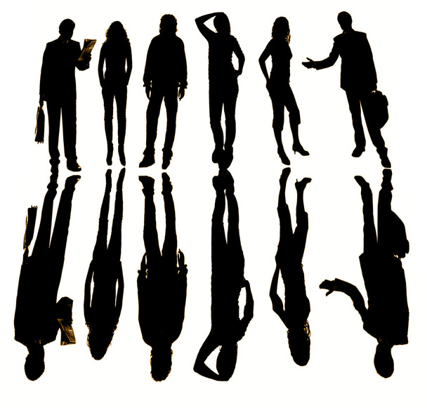 Young business team in silouette - Photo, Image
