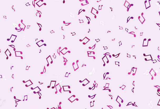 Light colorful vector background with music symbols. Shining illustration of colorful gradient music notes. Modern design for wallpapers. - Vektor, obrázek