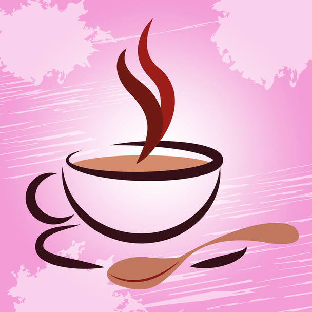 warme drank geeft aan koffiepauze en cafetaria - Foto, afbeelding