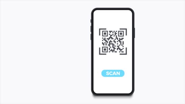 QR code scan to smartphone. Qr code for payment. Mobile phone scanning QR-code. Verification. 4k - Footage, Video