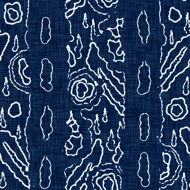 Kyselé mytí modré džínové efekt textury s dekorativním lněným skvrnitým pozadím. Bezešvé džínové textilní módní látky po celém potisku. - Fotografie, Obrázek