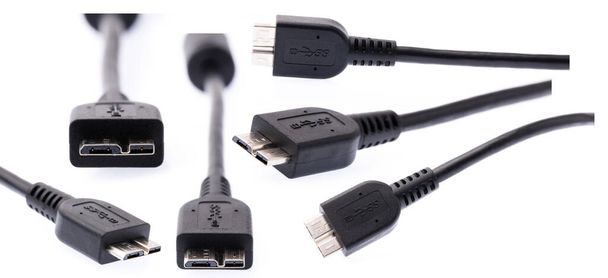 Ensemble de connecteur USB et USB3.0 isolé sur fond blanc - Photo, image