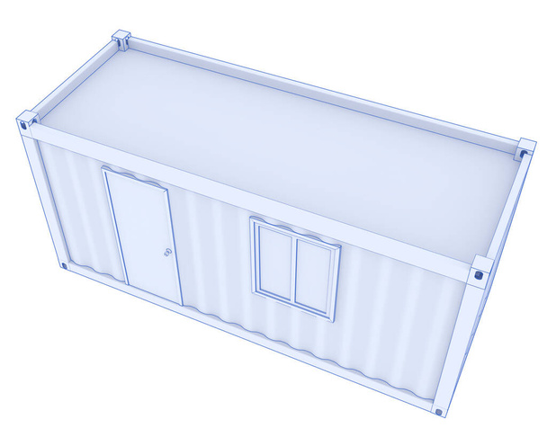 Container isolated on background. 3d rendering - illustration - Фото, зображення