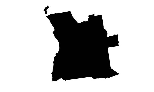 Angola paese mappa silhouette in Africa centrale - Vettoriali, immagini