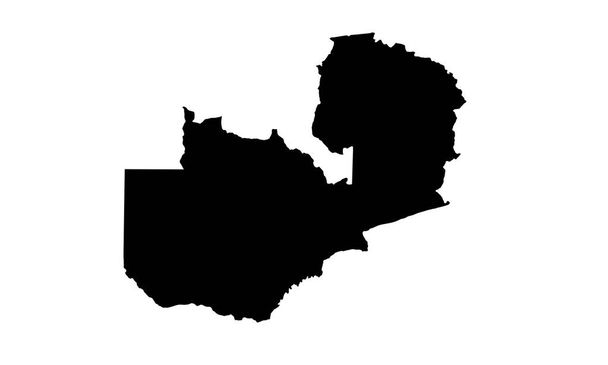 Doğu Afrika 'da Zambiya ülke haritası silueti - Vektör, Görsel
